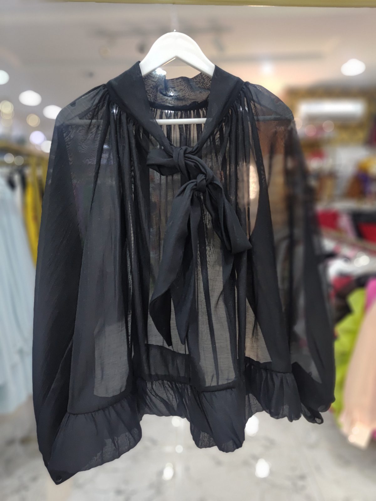 Organza black top