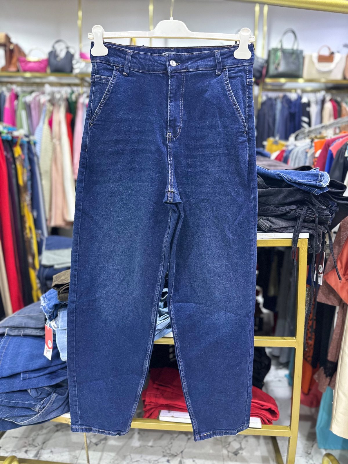 Denim long Jean red stop 1586
