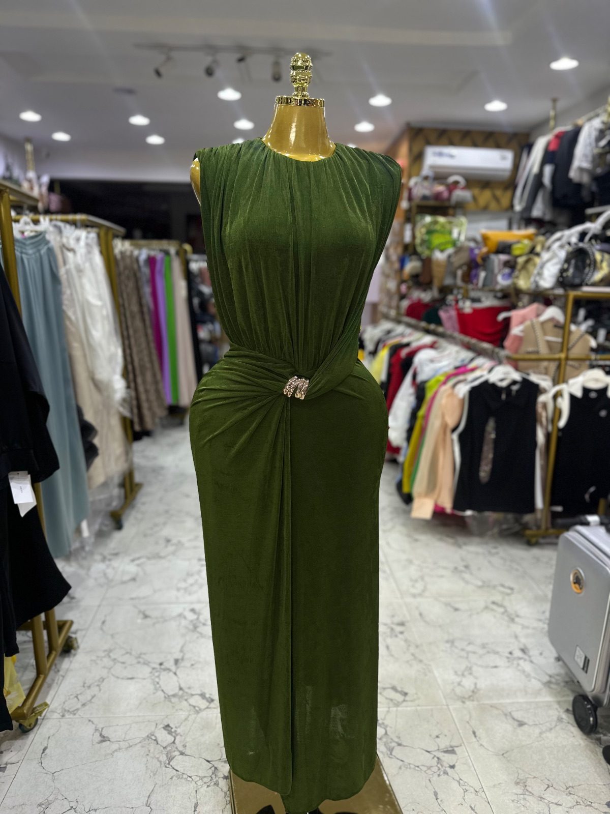 Body con green dress
