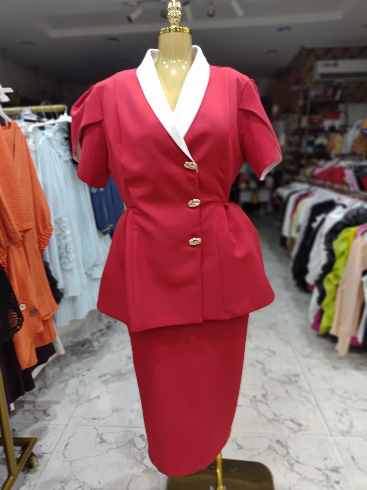 Modamila 2pc red and white