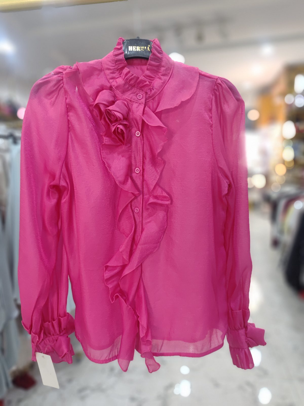 Chiffon top with rose
