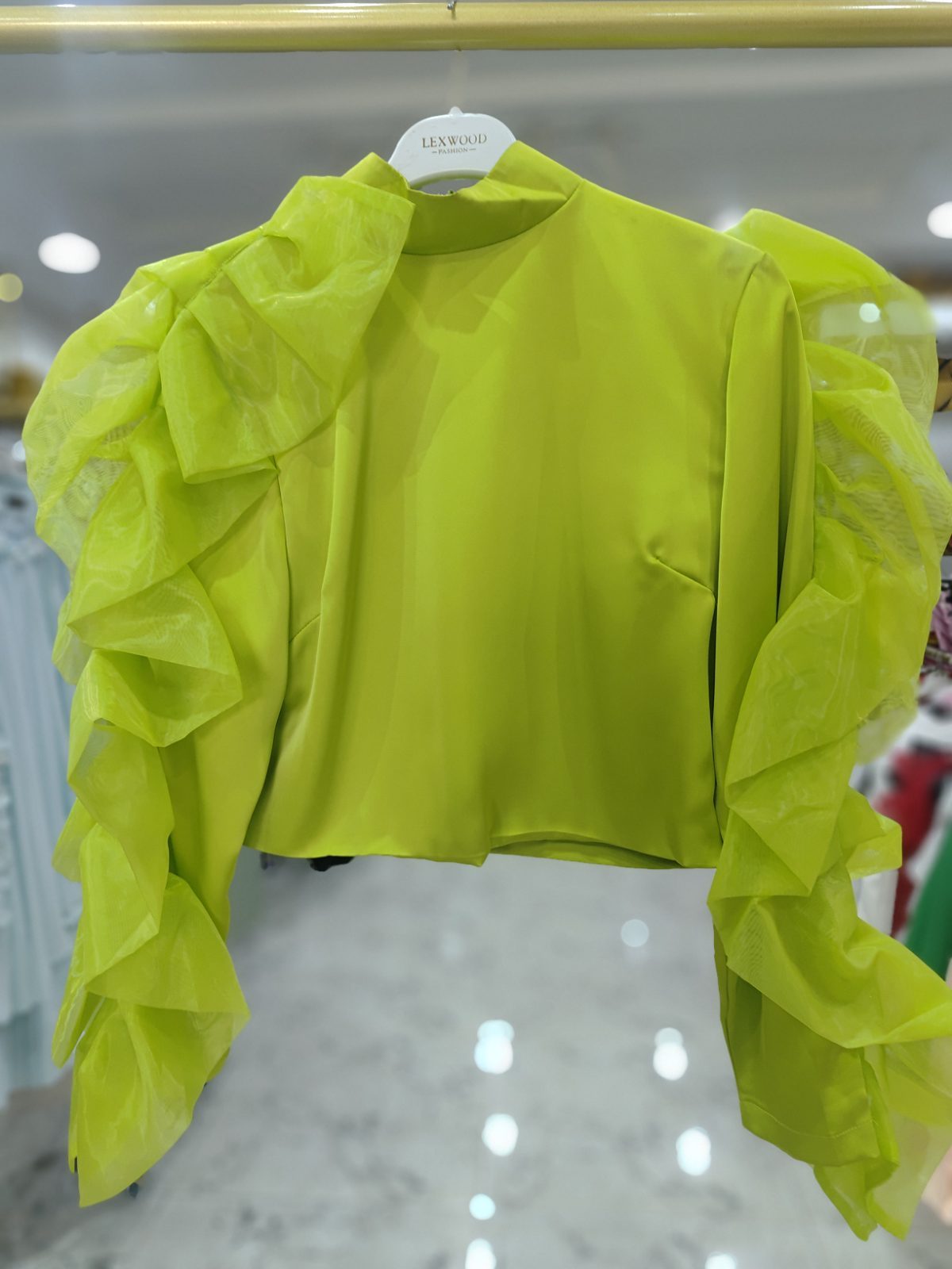 Silky material top with zip