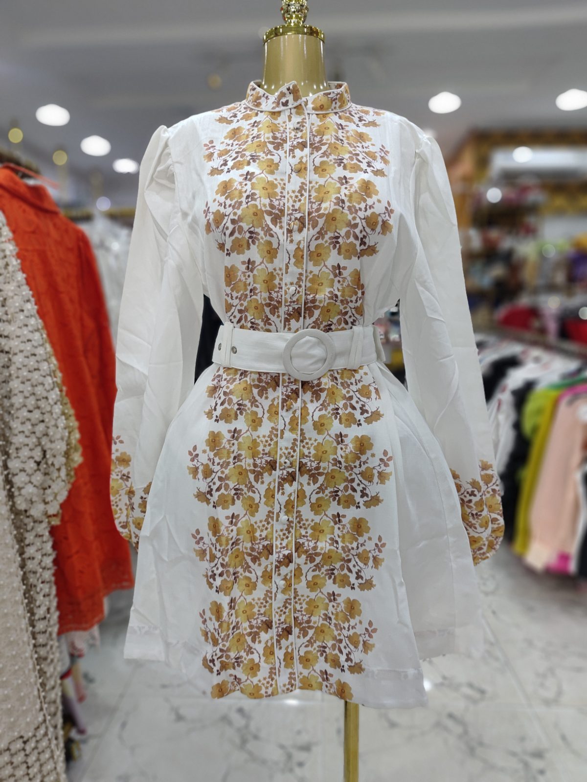 Zimmermann short flower dress with belt