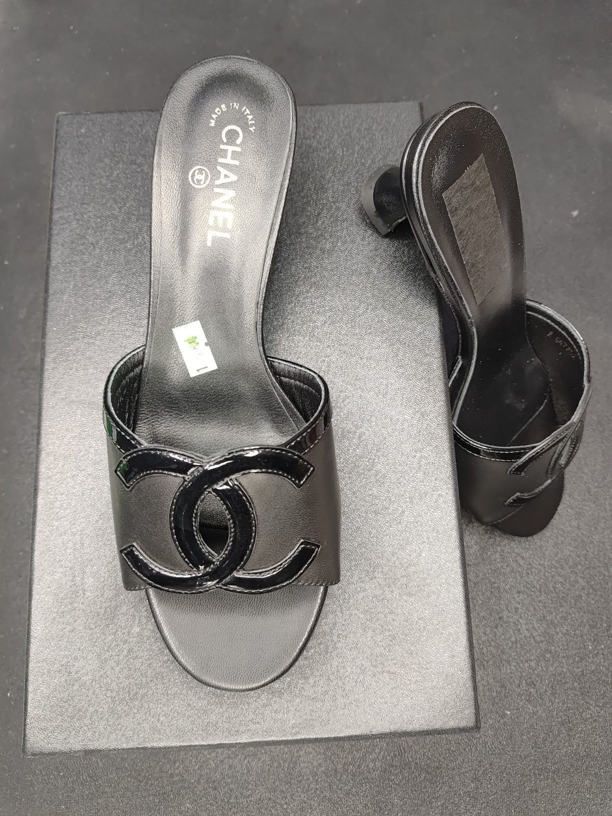Chanel heel slippers