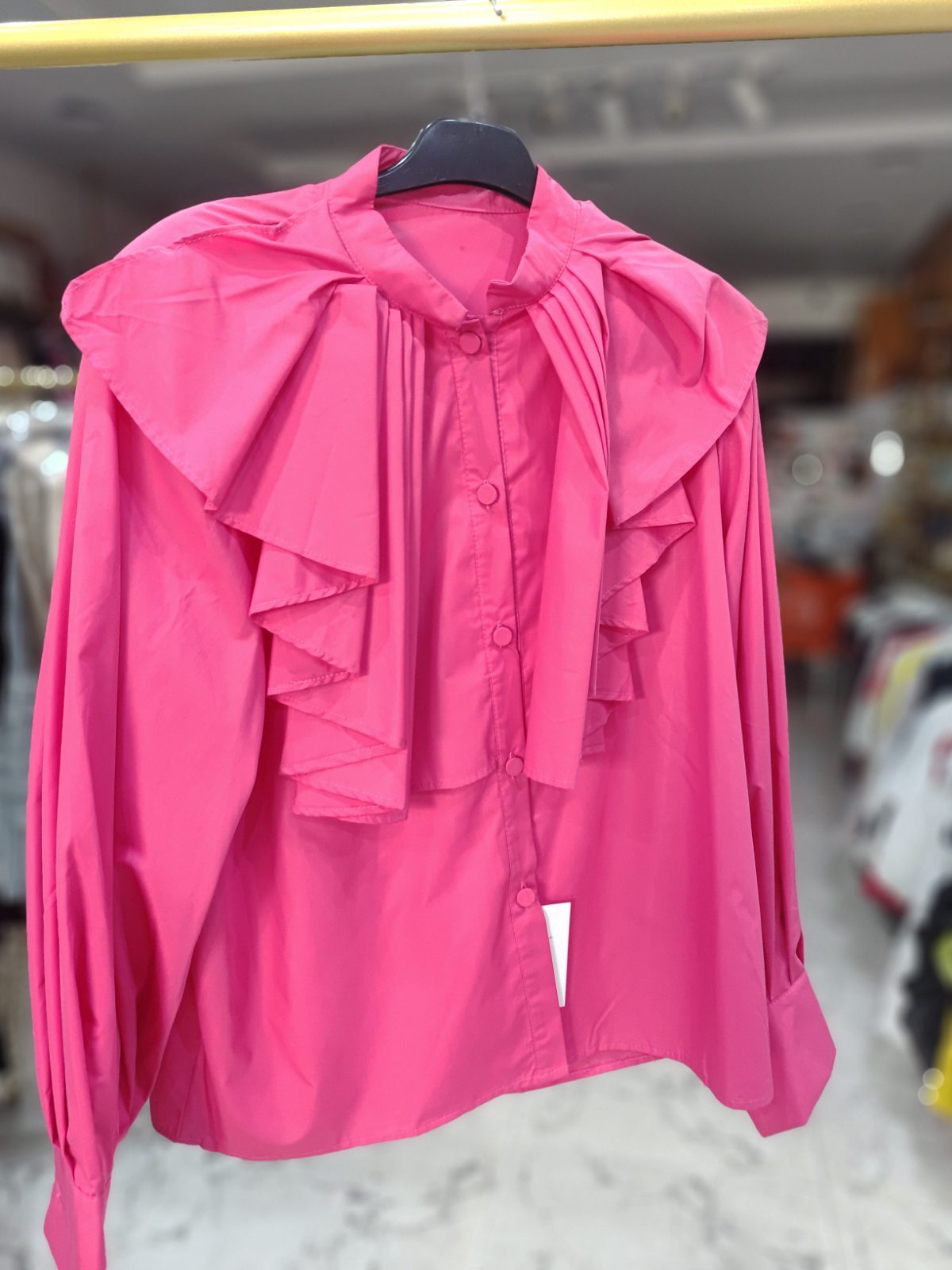 High neck pink shirt