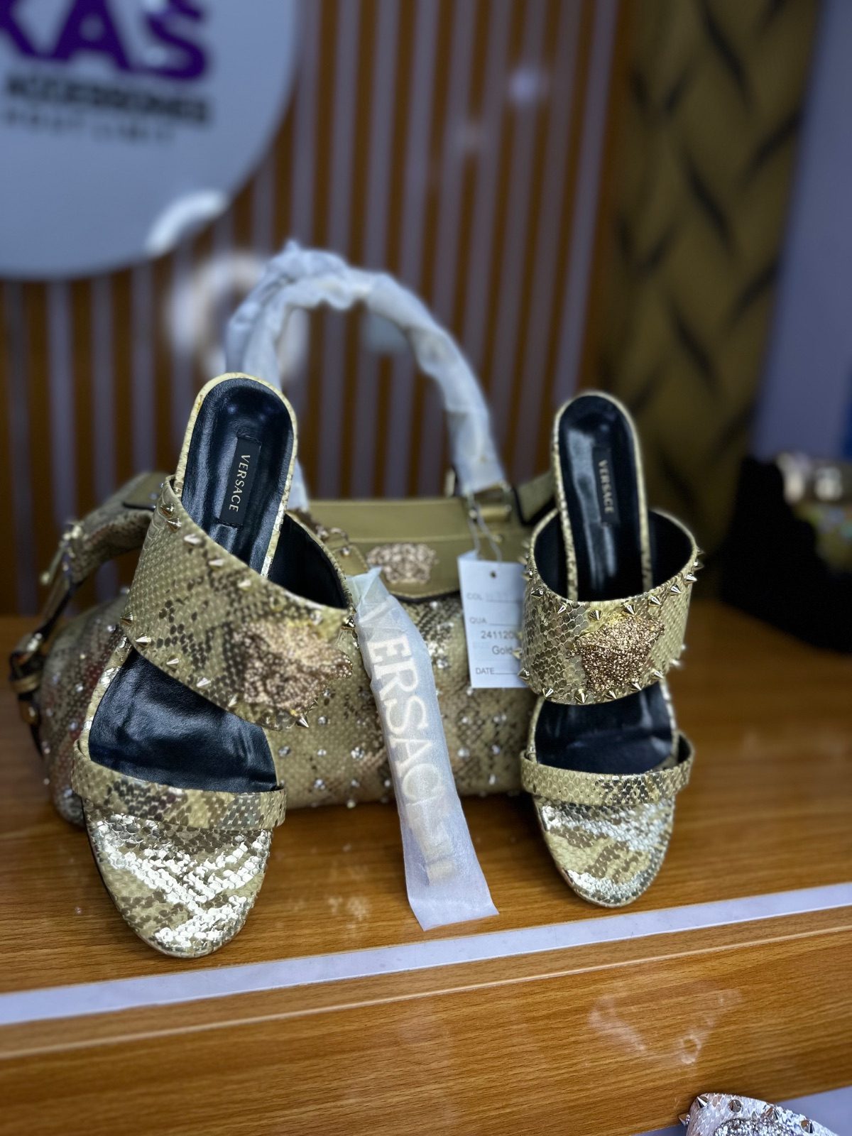 Versace bag and shoe