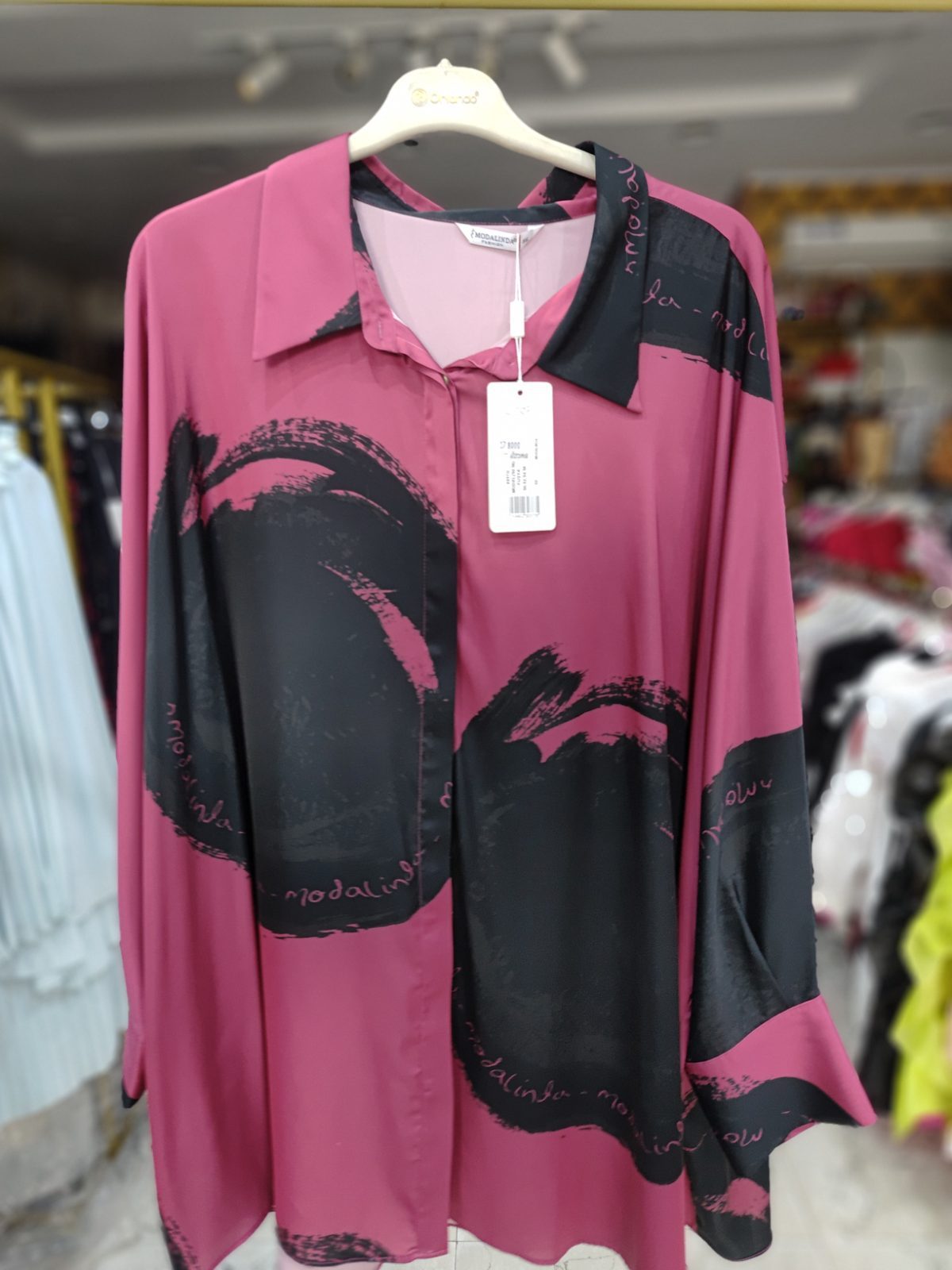 Modalinda luxury top pink and black