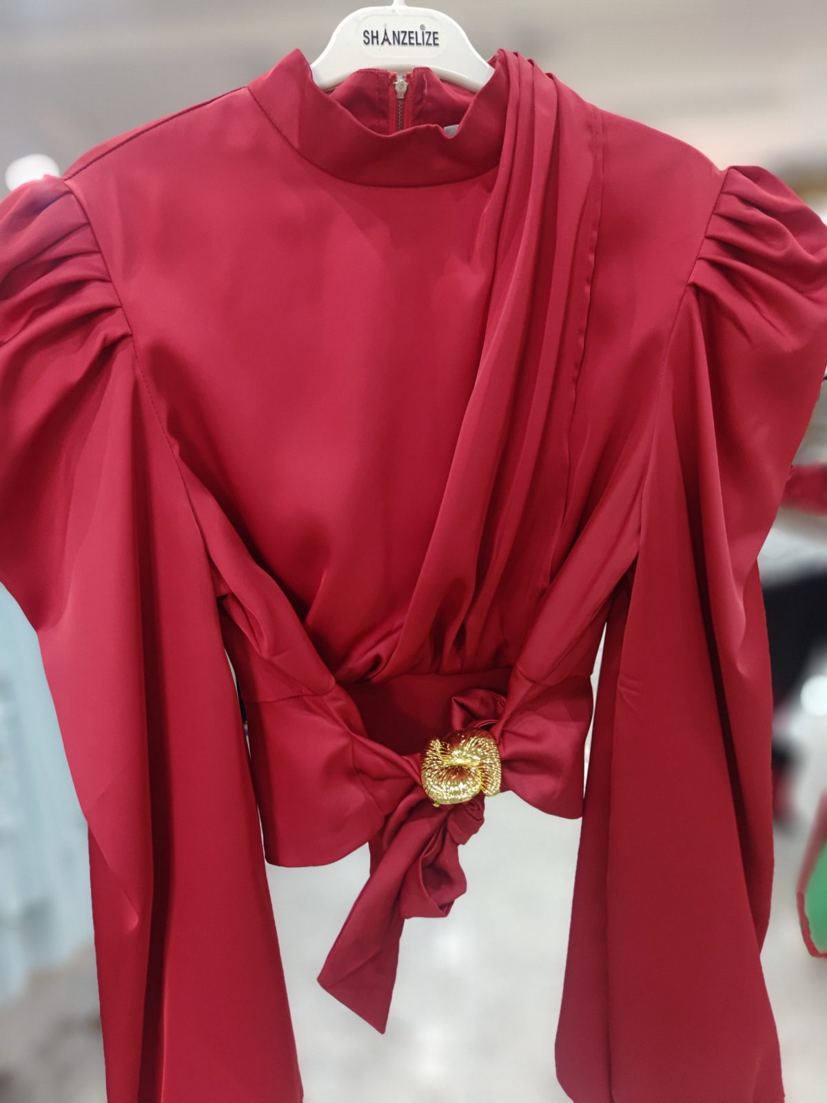 Silky material with zip