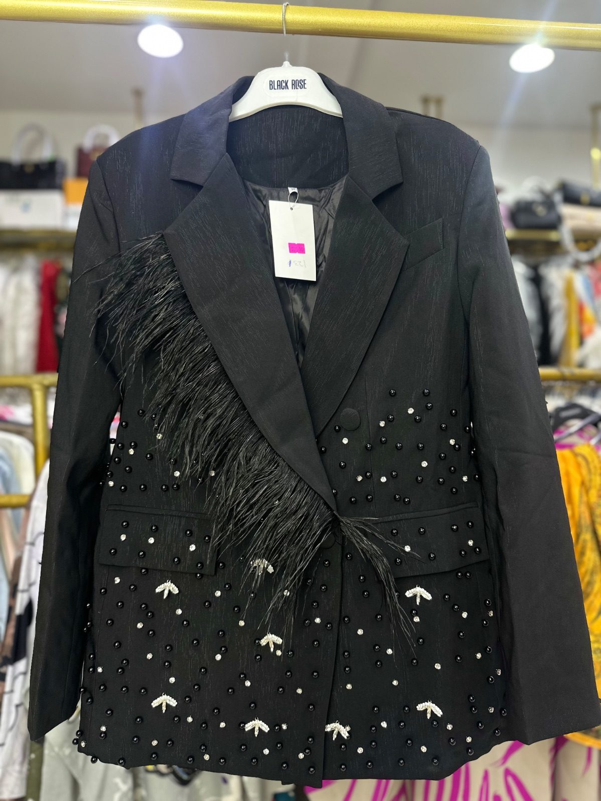 Black Beaded Blazer 1231