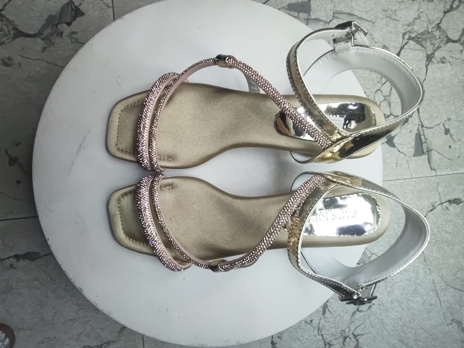 Gold sandals heel  shoe